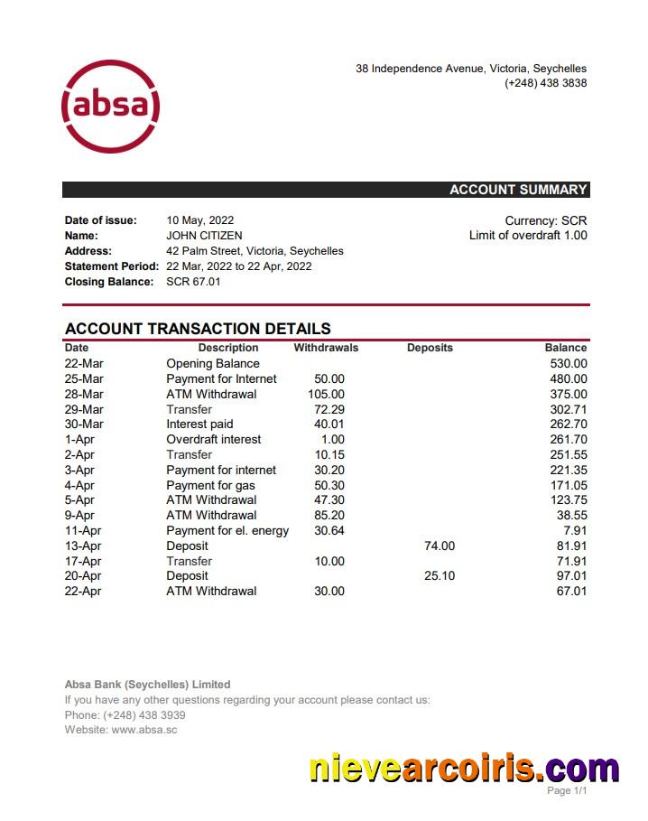 Seychelles ABSA bank statement xls